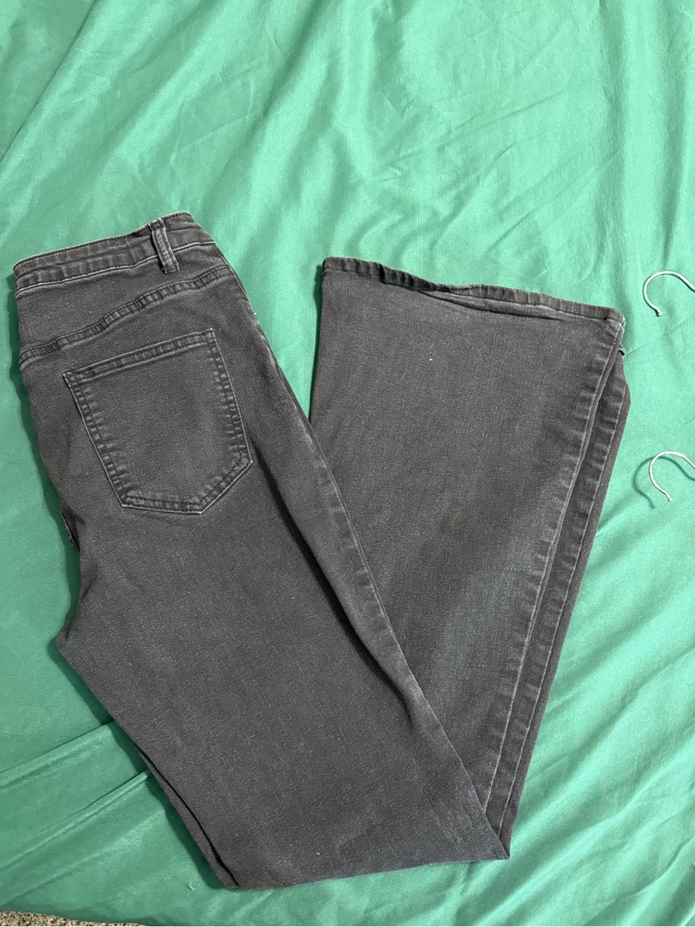 SHEIN Black Flare Wide-Leg Jeans